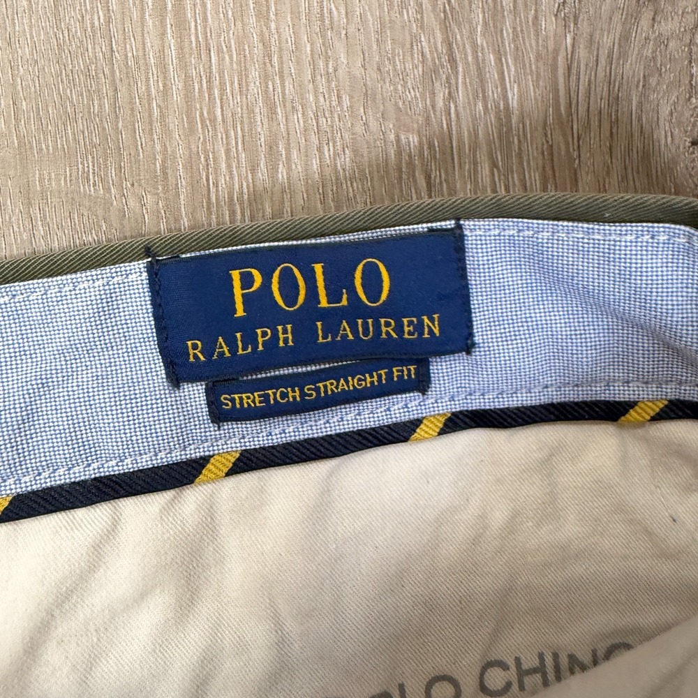 Lot of 3 Polo Ralph Lauren Mens Chino Pants 34x32 Green Blue Brown Straight - Picture 3 of 16